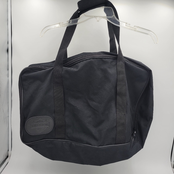 Harley Davidson Large Canvas Duffle Bag All Black w Patch Approximately 22x9x11 - Picture 10 of 10